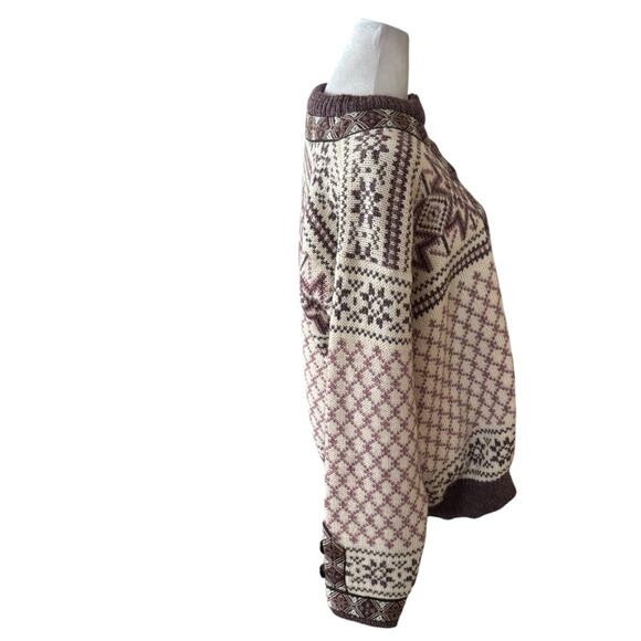 Dale of Norway Purple and Cream Cardigan Sweater - Picture 5 of 12